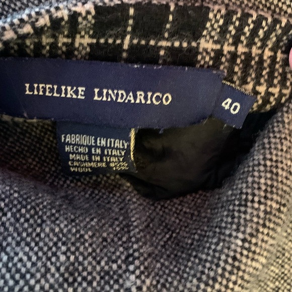 Elegant Plaid Women's Blazer - Black and Tan - Picture 9 of 11